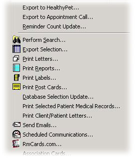 Communications Menu
